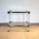 Table d'appoint carré chrome et plexiglass 70's