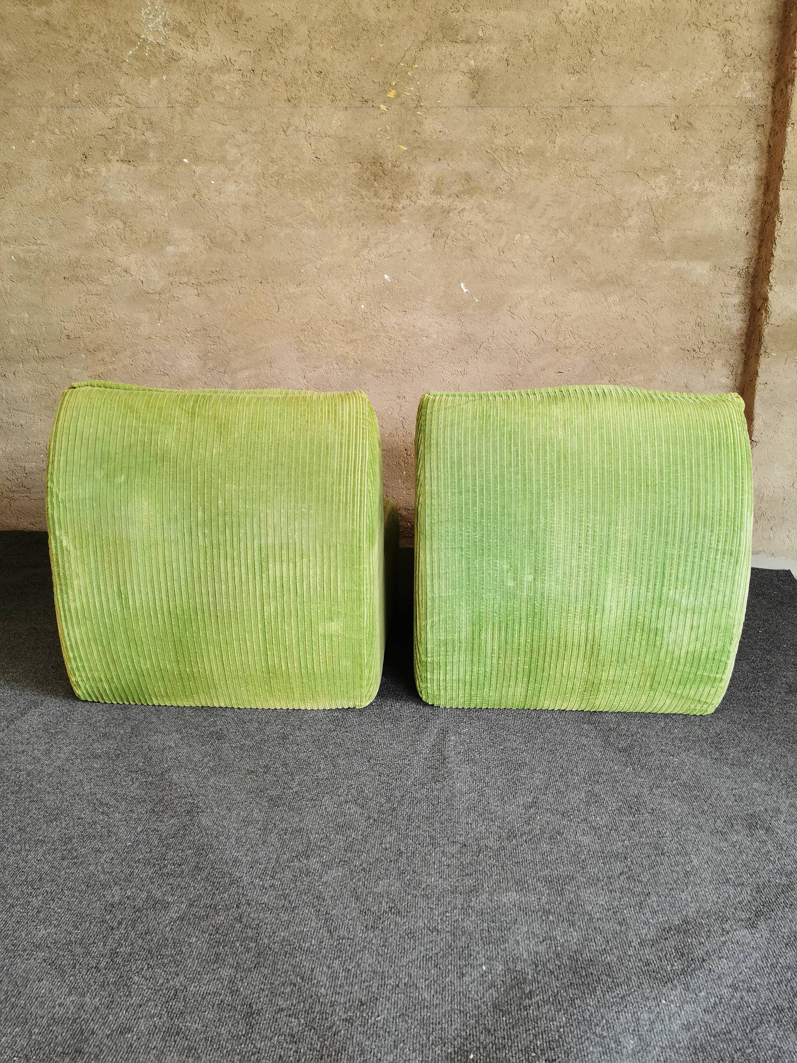 Green armchairs