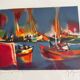 Signed lithograph by Marcel Mouly – Post-Cubist port scene