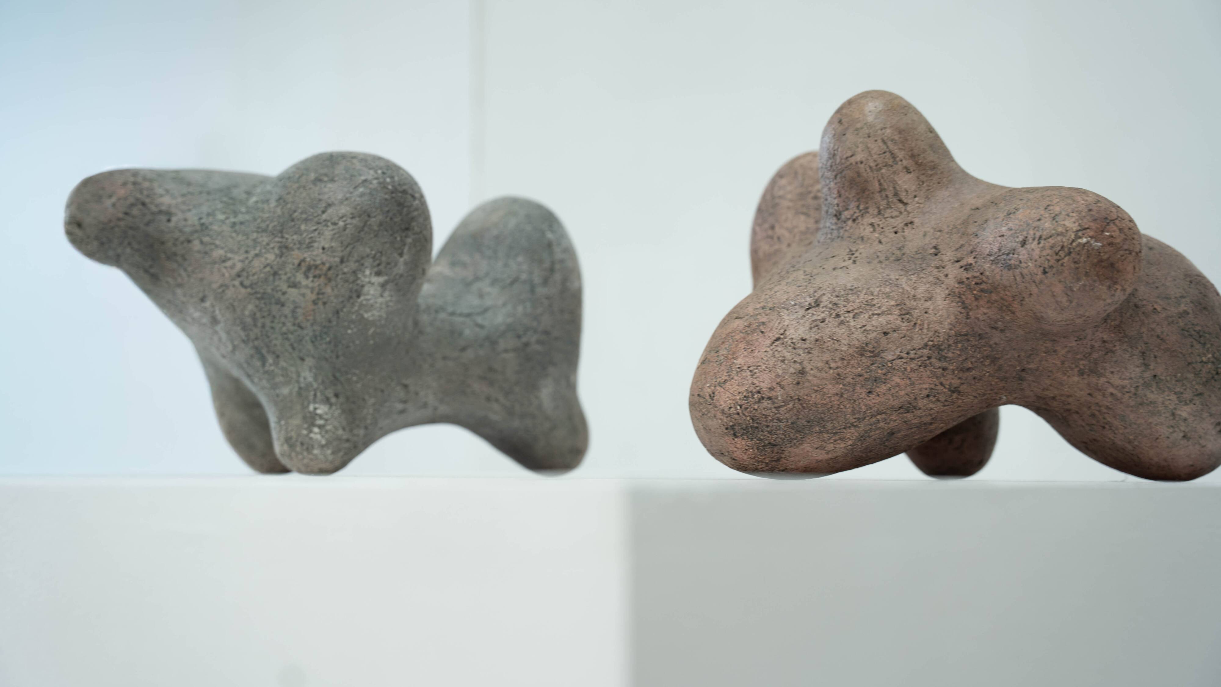 Pair of ceramic sculptures