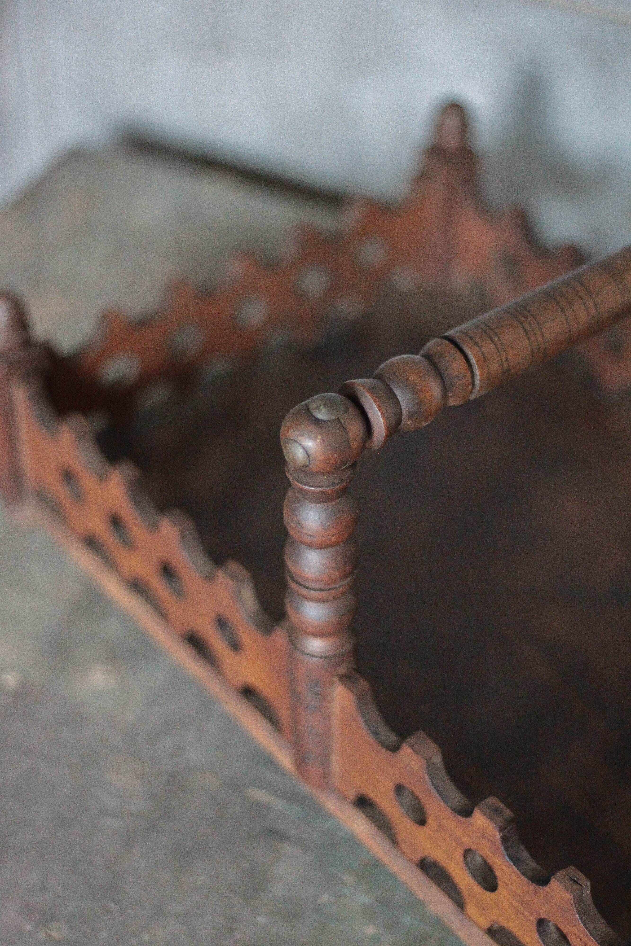 Vintage wooden basket, wooden fruit bowl, kitchen, nature, folk art