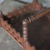 Vintage wooden basket, wooden fruit bowl, kitchen, nature, folk art