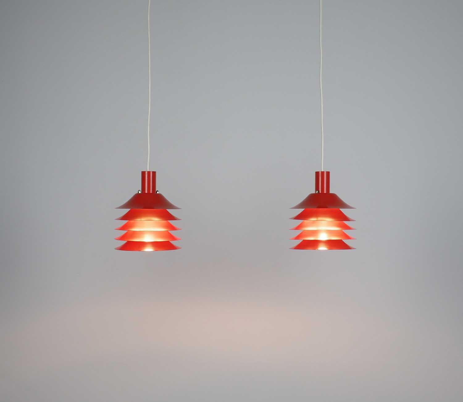 Set of 2 danish hanging lamp 1970