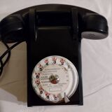 Old Vintage Wall Telephone U43 black with ptt dial