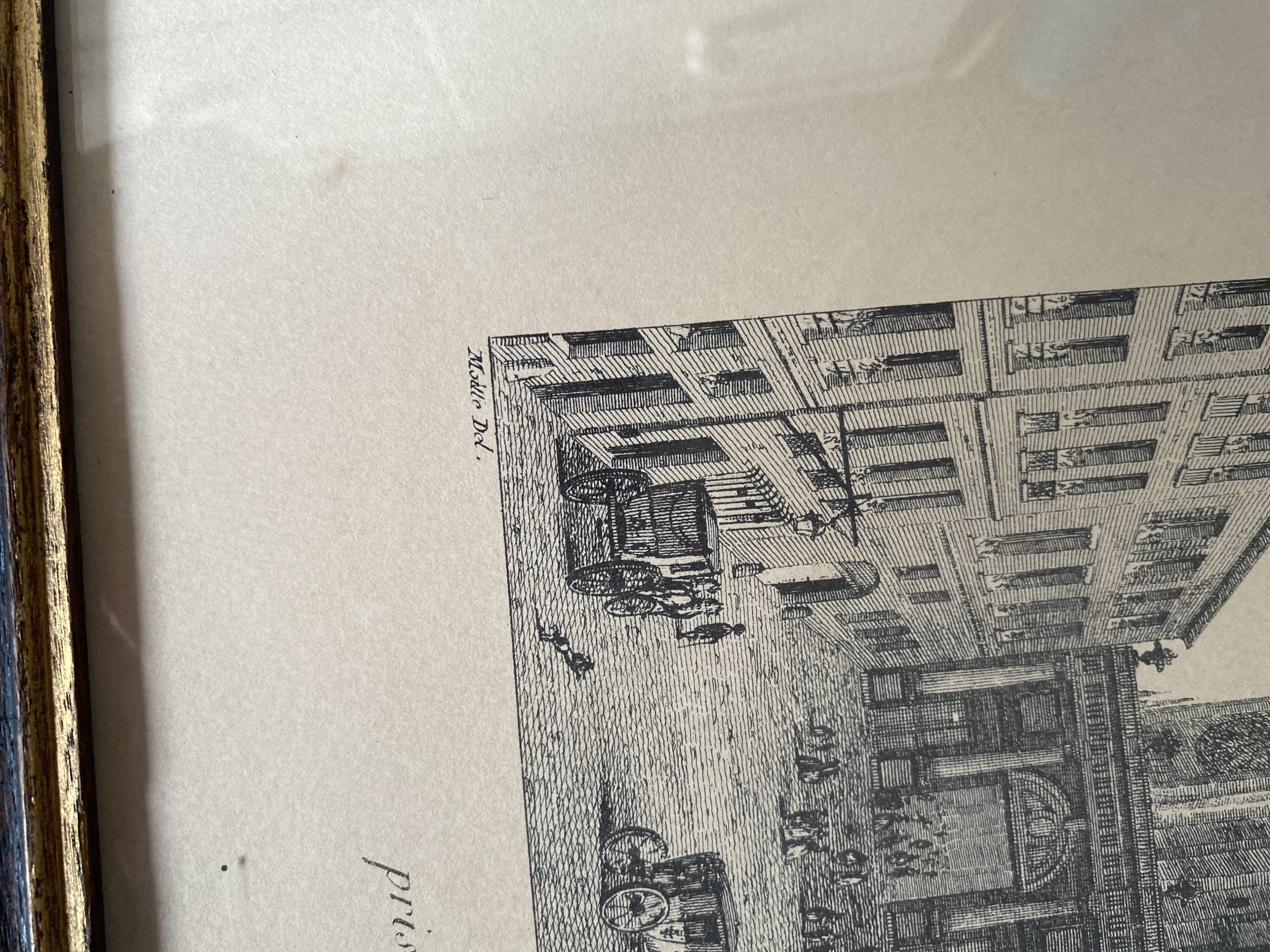 Paris 19th engraving, glass frame