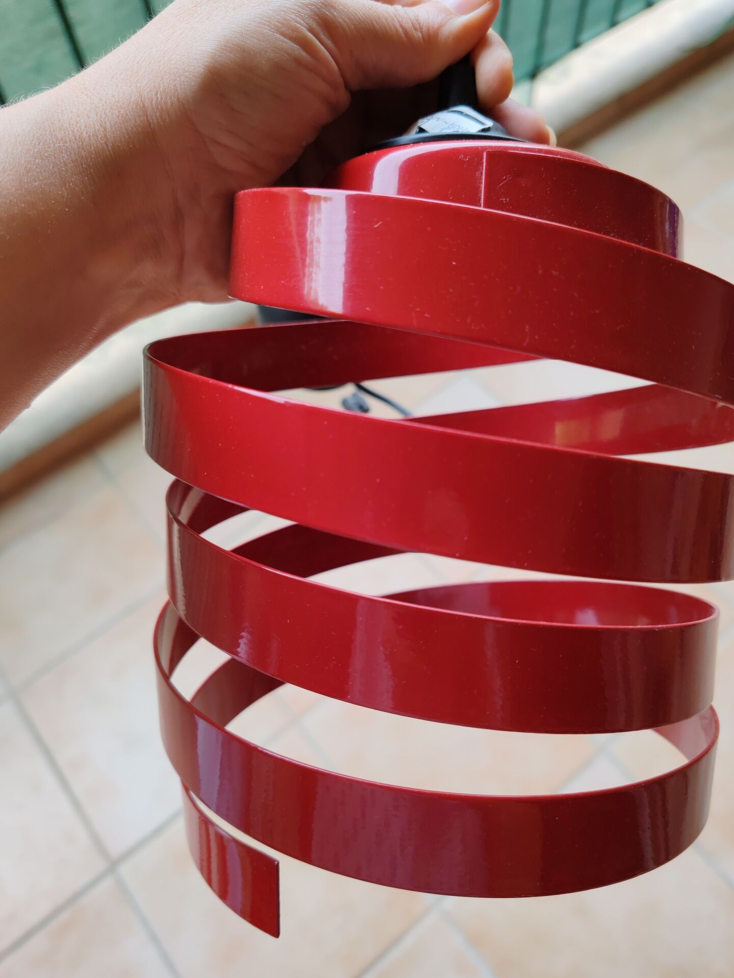 Red spiral suspension