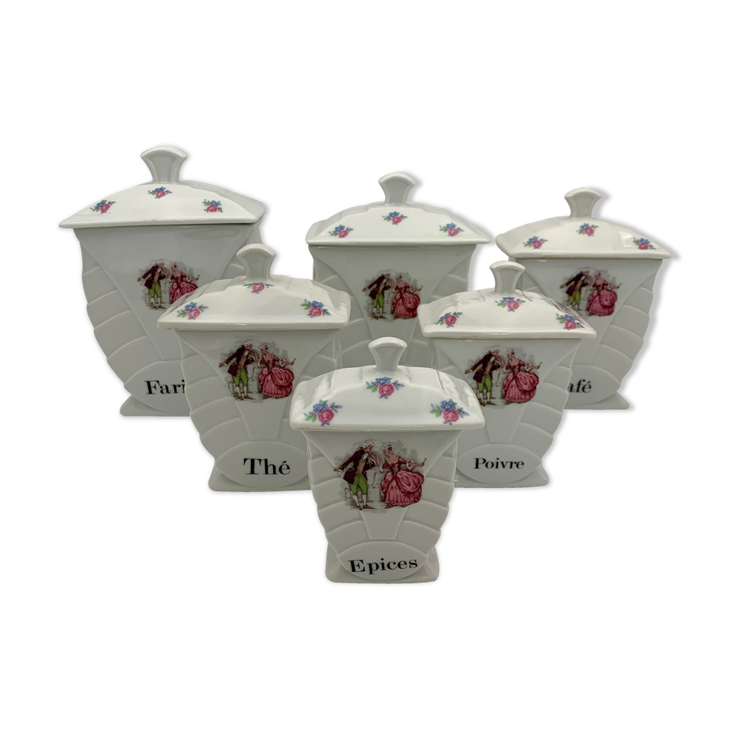 Lot De Pots à épices Vintage En Porcelaine - Fabriqué En France PL - Bon état D'occasion