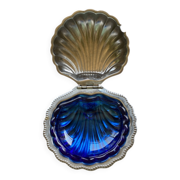Beurrier coquillage coupelle bleue