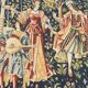 Hand-screen printed tapestry "concert of fountains"