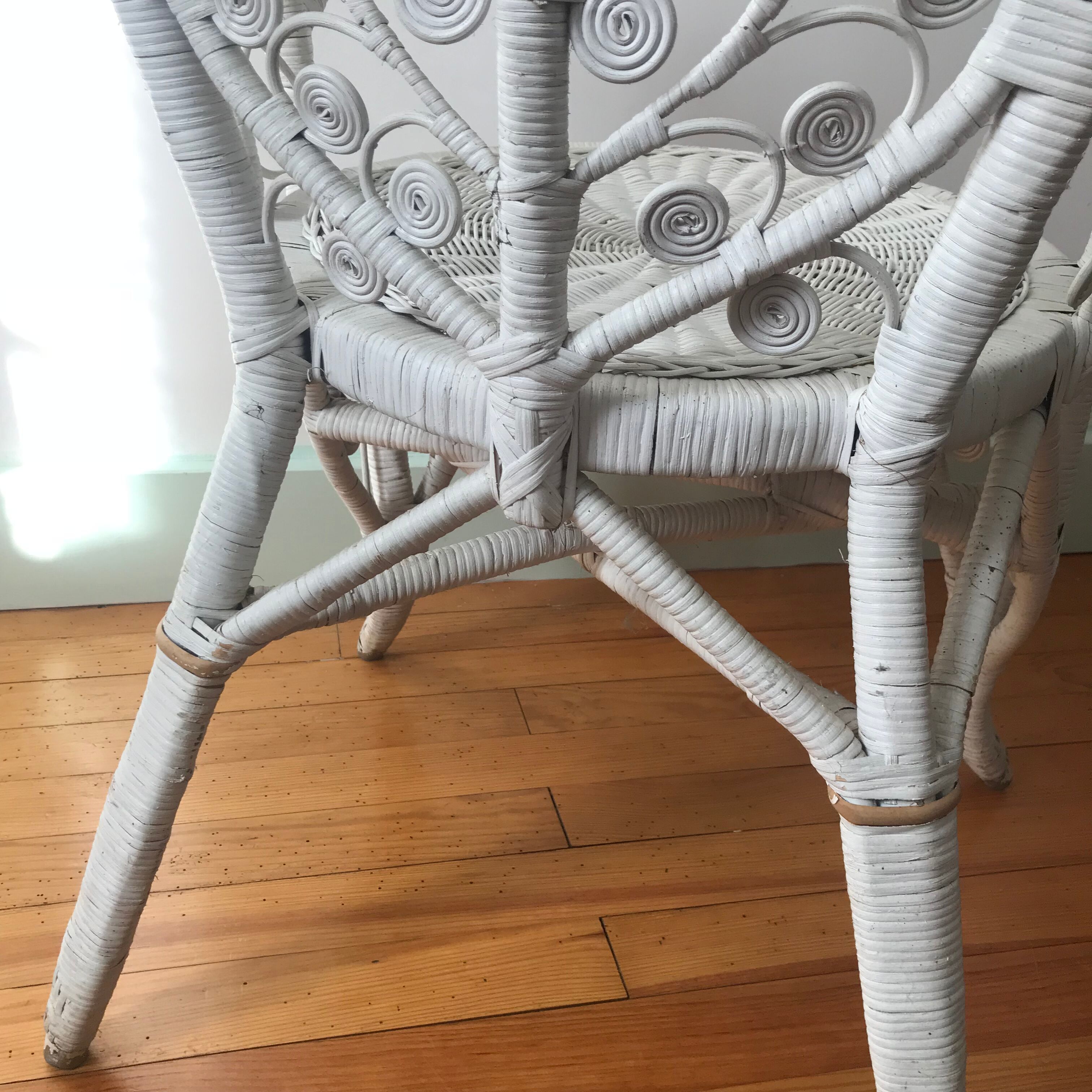 White peacock rattan chair