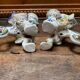 Griffon candlesticks in Old Rouen earthenware
