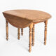 Vintage solid wood table with folding shutters with two extensions, France 1950