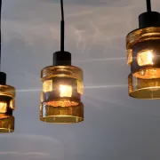 Set of 3 pendant lamps by Victor Bernt for Flygsfors, Sweden, 1960s