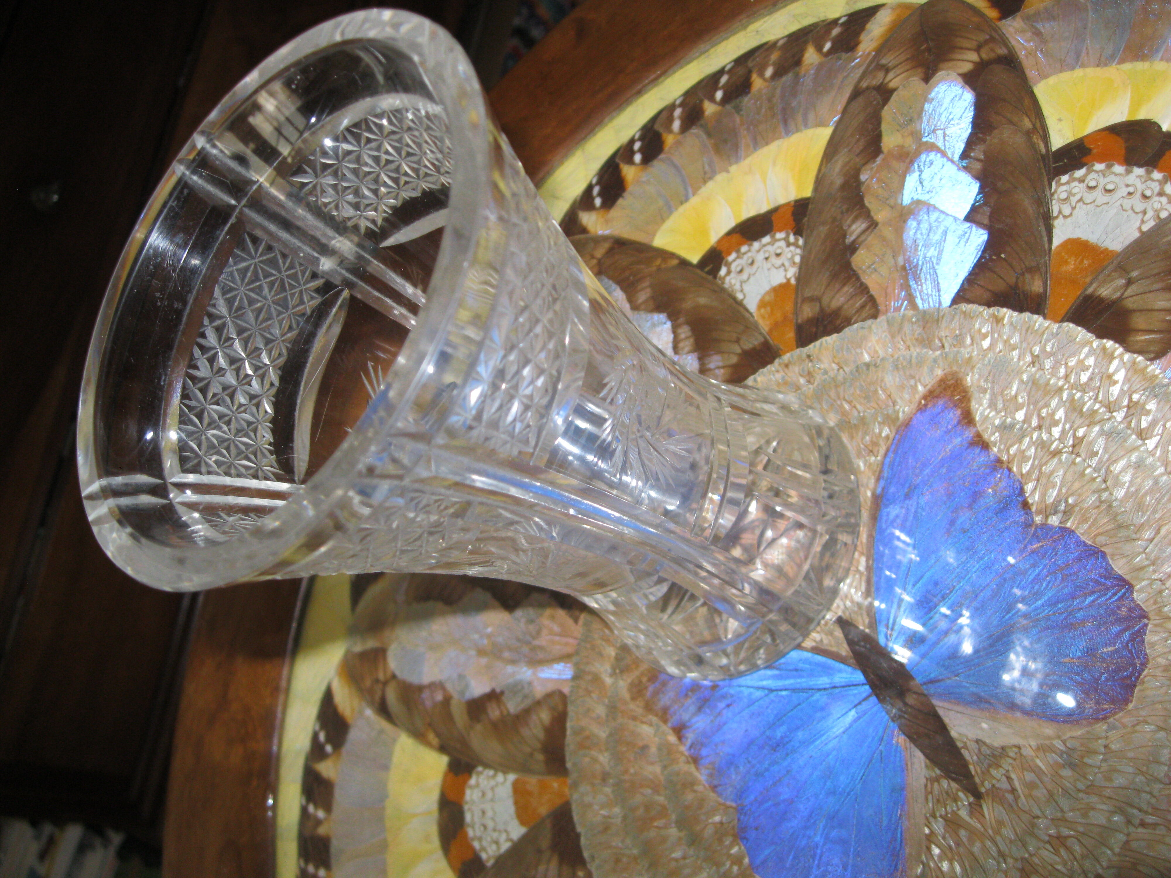 Art Deco cut crystal vase