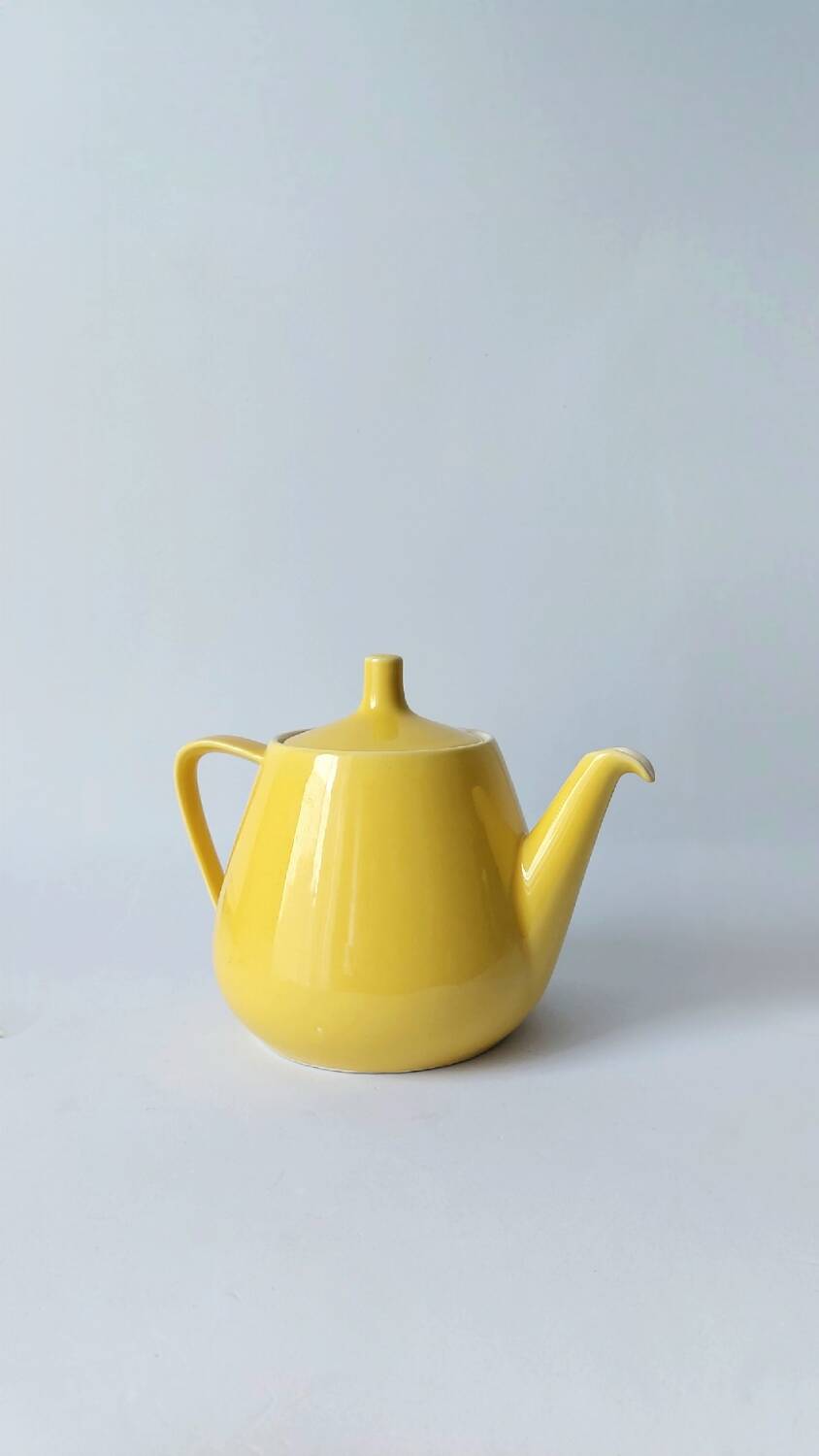 Théière vintage jaune Villeroy & Boch vaisselle rétro