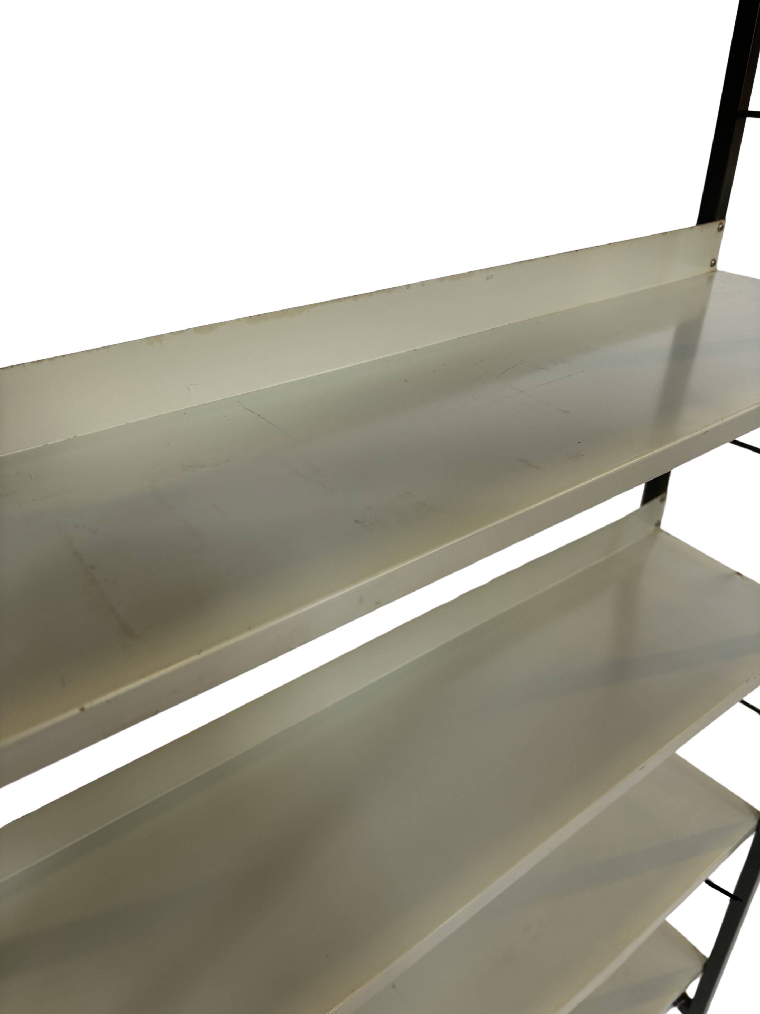 Free stanting Tomado shelving unit in metal and gray - 1960s Dutch Design