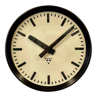 Industrial Bakelite Factory Wall Clock from Pragotron, 1960s