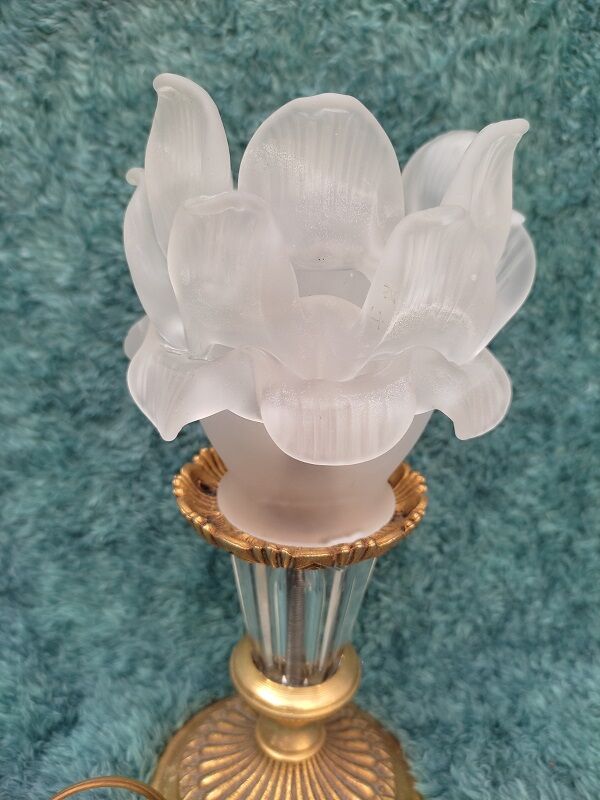 Bedside lamp living room crystal tulip pink