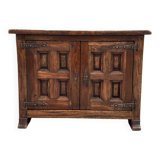 Brutalist furniture with 2 doors in elm.