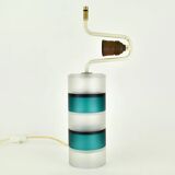 Scandinavian vintage modernist teal and clear glass table lamp