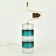 Scandinavian vintage modernist teal and clear glass table lamp