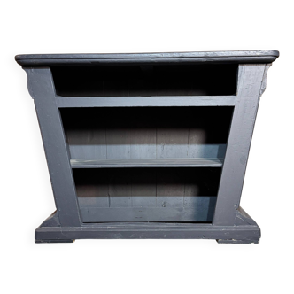 Comptoir ancien en bois, patine noire