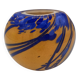 La rochère – vase boule en verre orange et bleu, vers 1970 – h. 13 cm