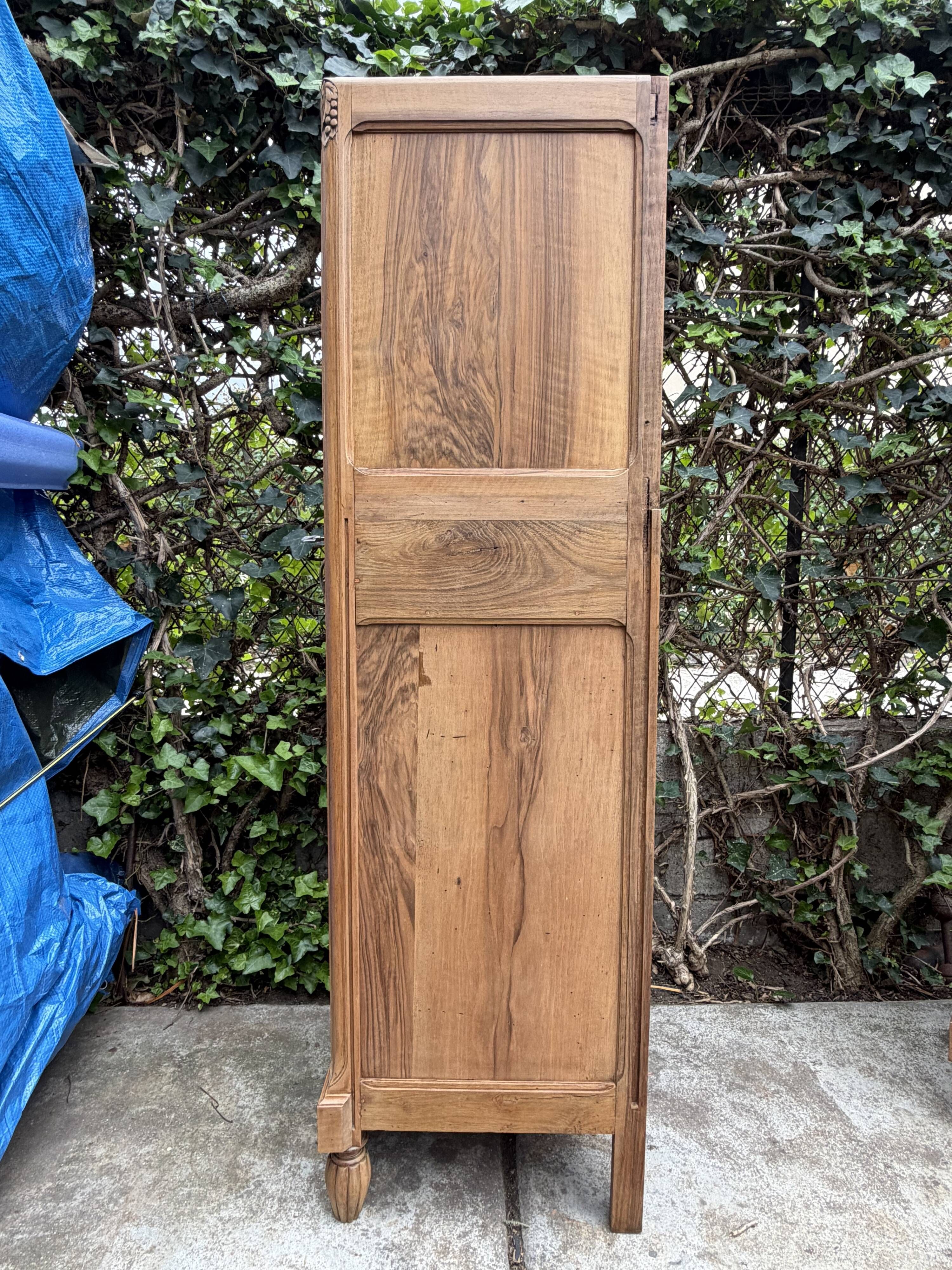 Rare pair of Art Deco glass columns in solid walnut – renovated