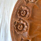 Vintage carved wood side table, Indonesia