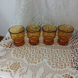 4 verres ambrés vintages