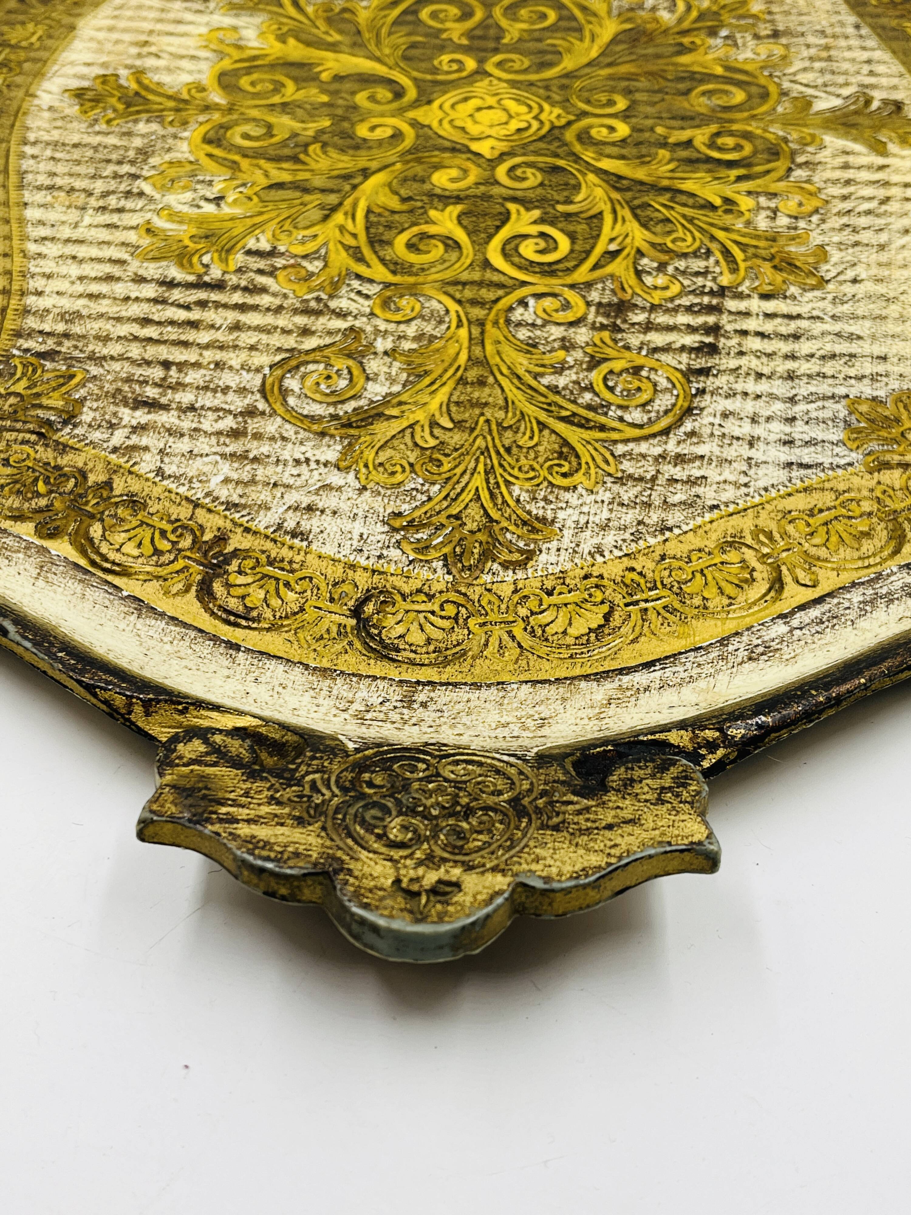 Decorative vintage baroque gold plateau