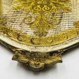 Decorative vintage baroque gold plateau