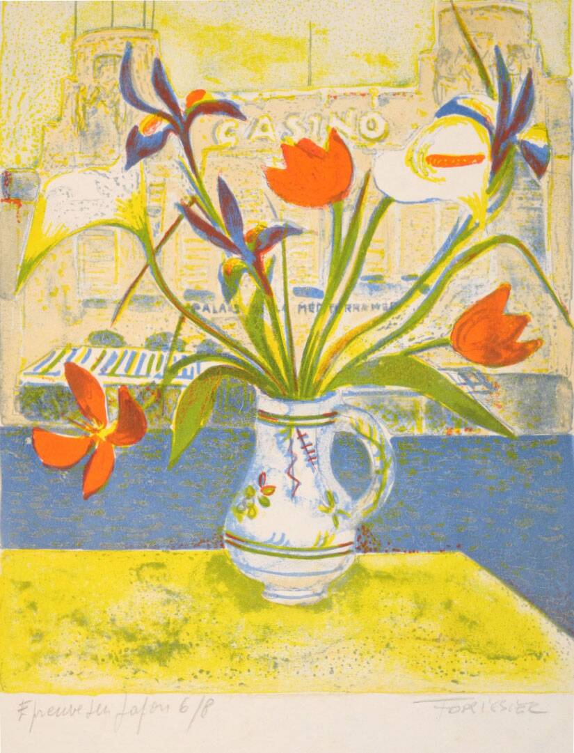 “In front of the Palais de la Méditerranée” by Roger Forissier