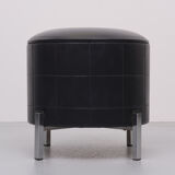 Black Faux Leather Sewing Stool, 1960s