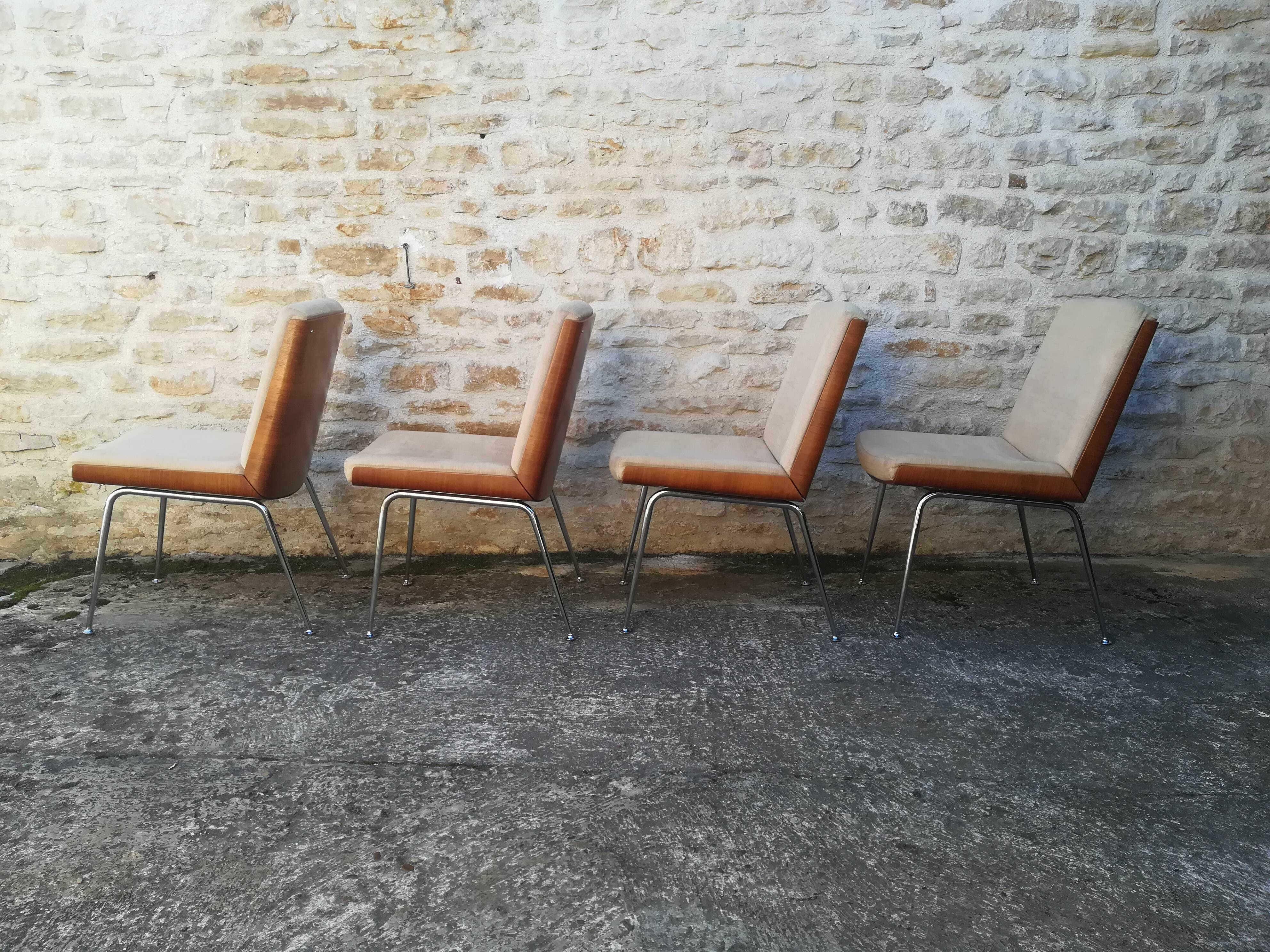 Wooden and fabric shell chairs