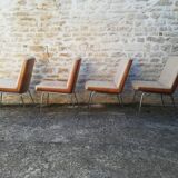 Wooden and fabric shell chairs