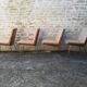 Wooden and fabric shell chairs