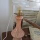 Clichy glass table lamp with pâte de verre rose.