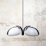 Lampadario quattro luci in Plexiglas e metallo laccato Italia anni '70