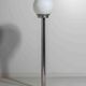 Chrome floor lamp with large opaline globe, Italy 1970s