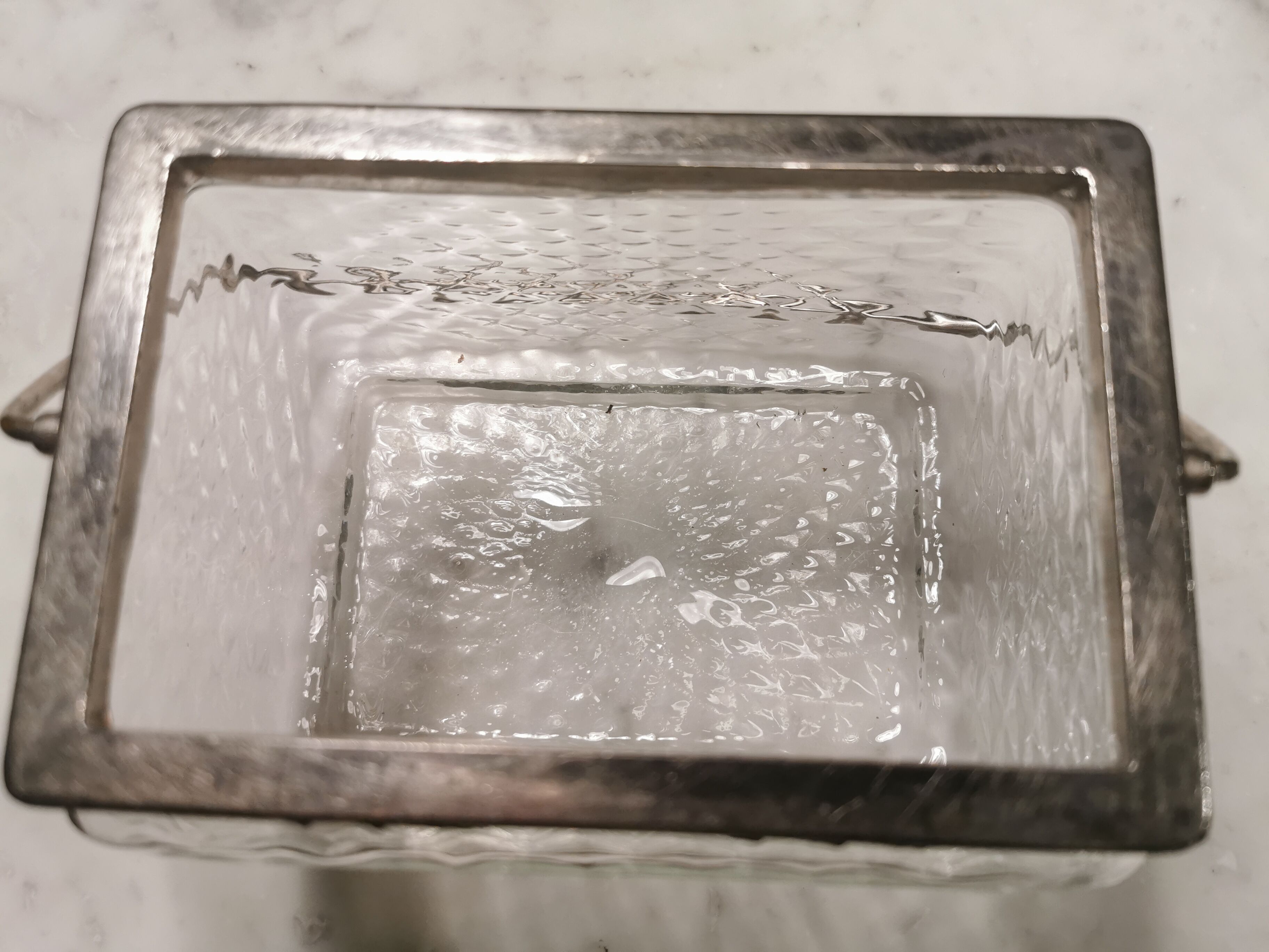 Old glass candy with lid