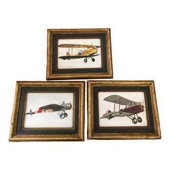 Set of 3 aviation theme frames