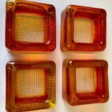 Swedish Design lot of 4 glass vintage ashtrays 1960's