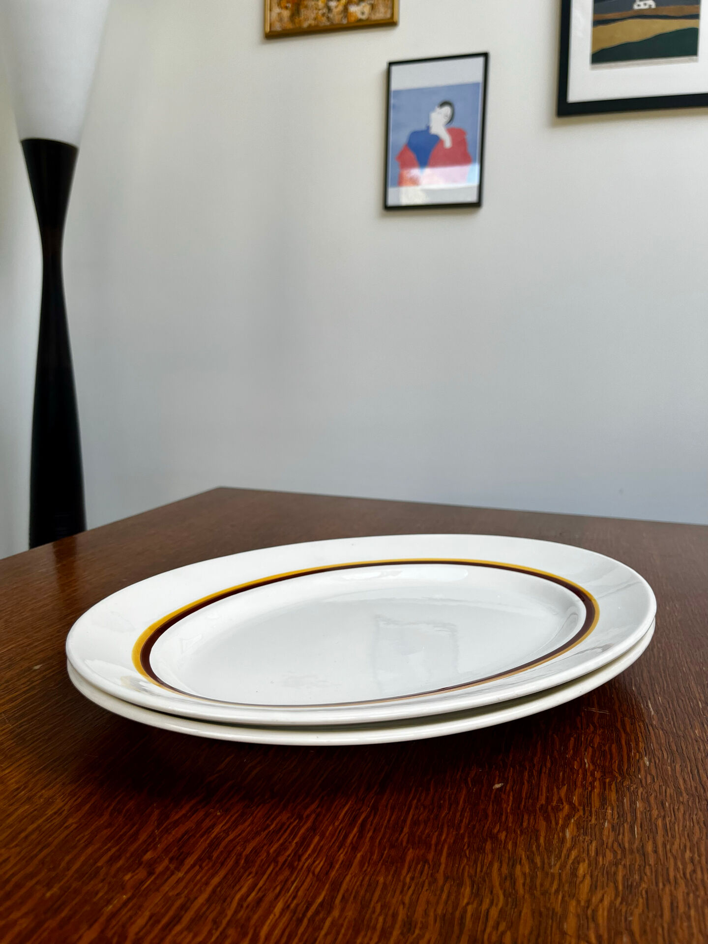 Lot de 2 plats ovales Digoin Sarreguemines en faïence