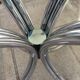 Chromed metal and smoked glass table