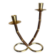 Faux bamboo & brass candleholder, Italy, 1970s