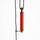 Mid-Century Modern red aluminum pendant lamp, height adjustable, Italy