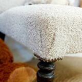 Fauteuil chauffeuse tissu bouclettes