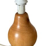vintage wooden lamp small model with fabric shade 80's design