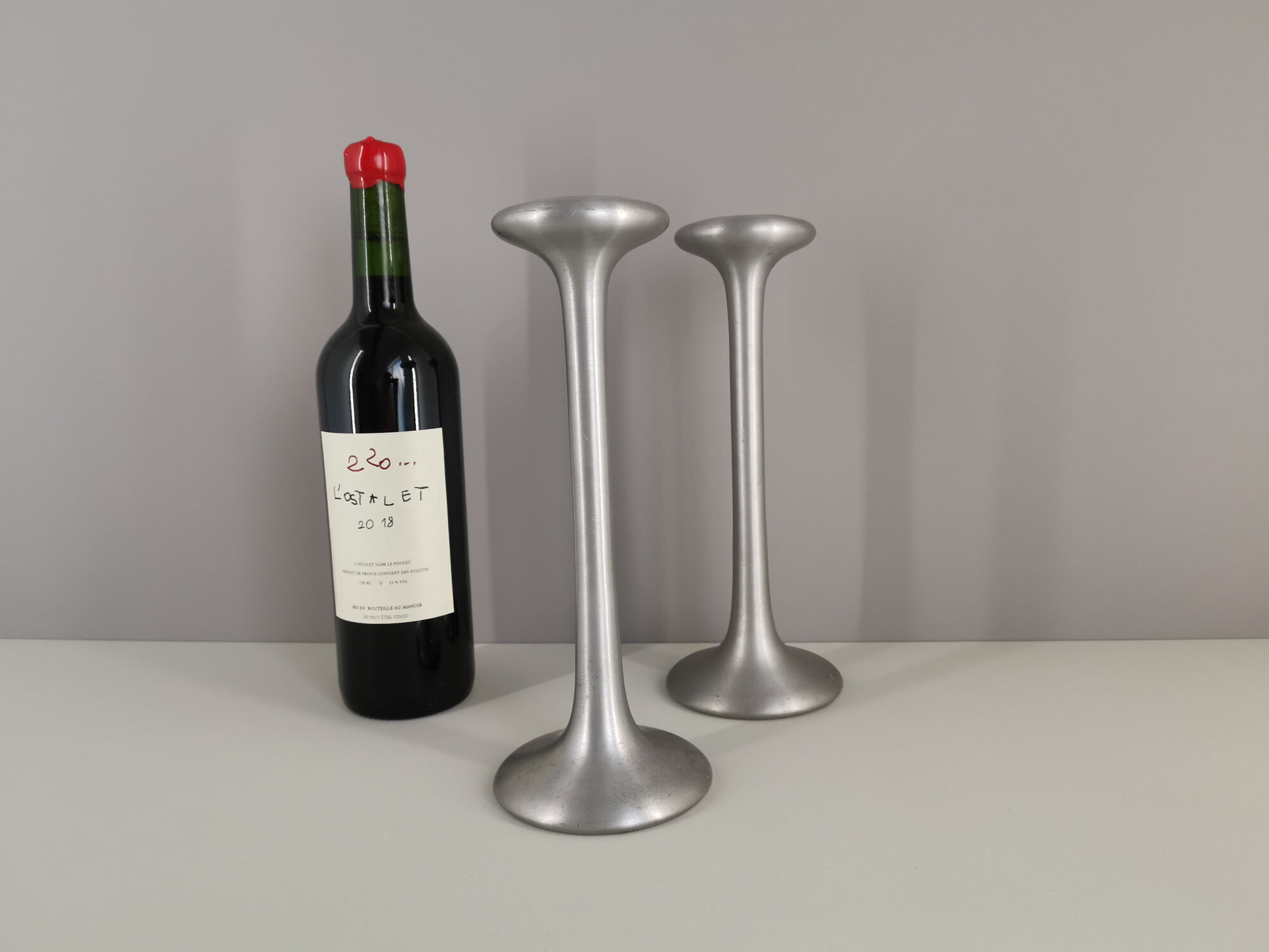 Pair of Ikea candlesticks by designer Carl Öjerstam